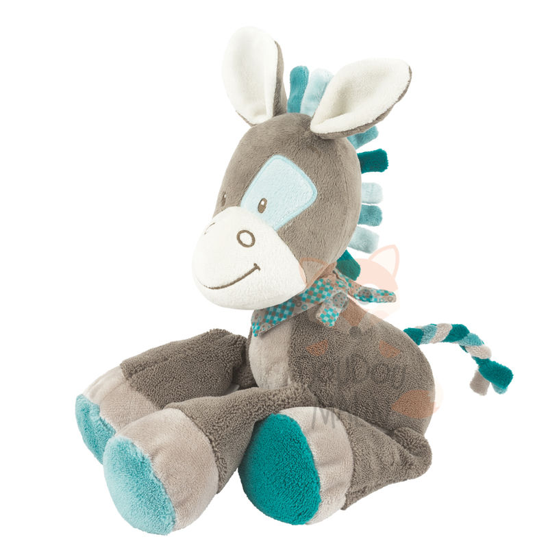  gaston et cyril peluche cheval bleu gris 